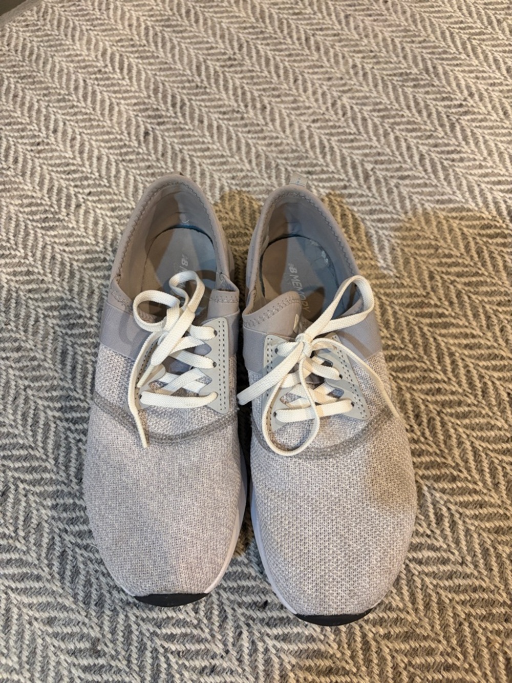New Balance Light Gray Knit Sneakers